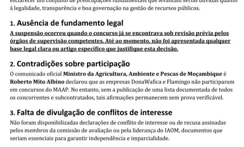 Glogal Titan diz que suspensão do concurso levanta dúvidas sobre a legalidade do processo e transparência do ministro