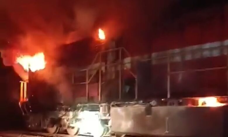 Locomotiva pega fogo na linha de Ressano-Garcia