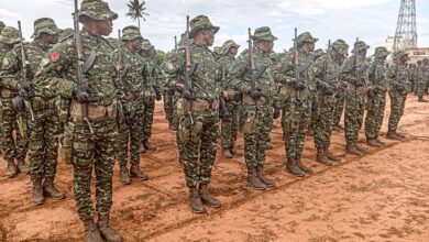 Militares aprumados para celebrar o seu dia