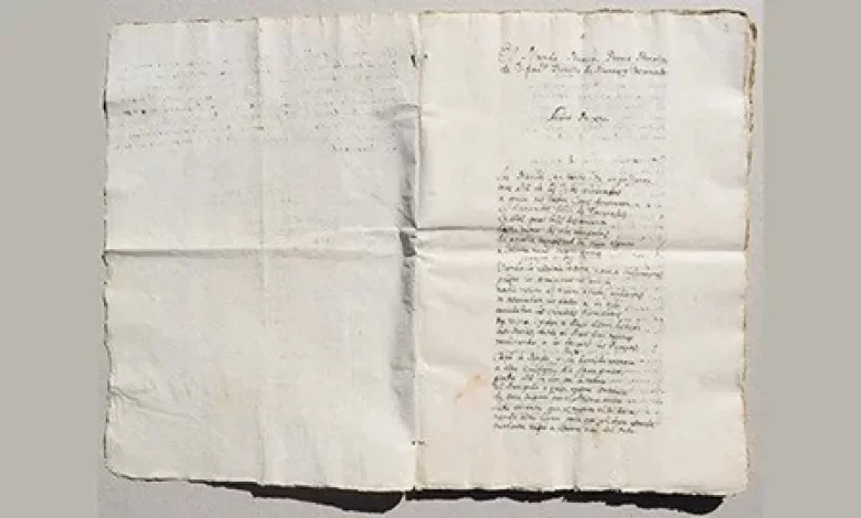 Descoberto manuscrito inédito com poema de diplomata português