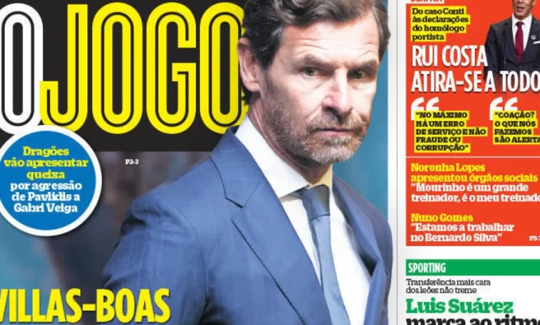 Por cá: Villas-Boas 'ataca' rivais e Rui Costa responde na mesma moeda