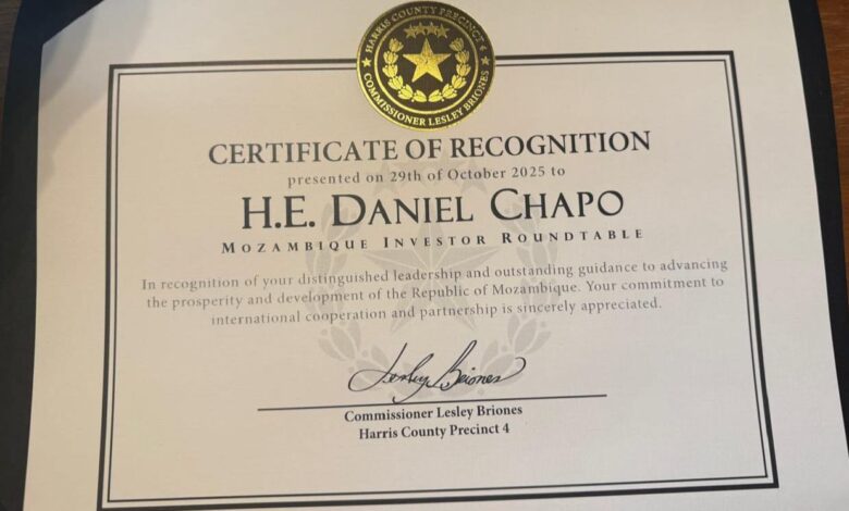 Presidente Daniel Chapo reconhecido nos Estados Unidos da América