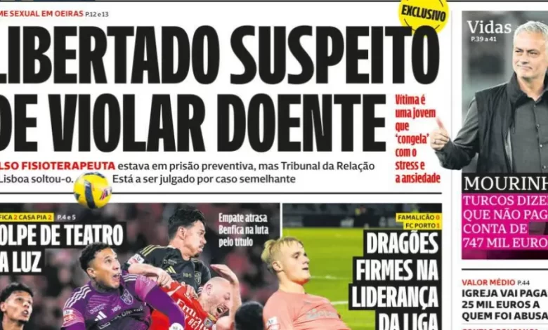Hoje é notícia: Libertado suspeito de violar doente; Festas? Hotéis lotam