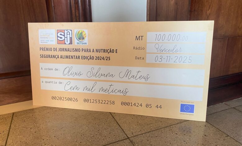 Olívio Mateus vence Prémio Nacional de Jornalismo em Nutrição e Segurança Alimentar 2024/2025