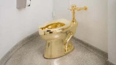 Sanita de ouro transformada em arte avaliada em dez milhões será leiloada